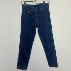 UNIQLO Slim Boyfriend Tapered Blue Dark Wash Jeans 23